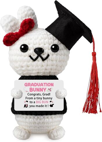 Kindergarten Graduation Gift for Her, Preschool Graduation Gifts, Handmade Crochet Bunny with Inspirational Card, Class of 2026 Cute Stuffed Animal Keepsake, Elementary Grad Gift Decoration in Kuwait
