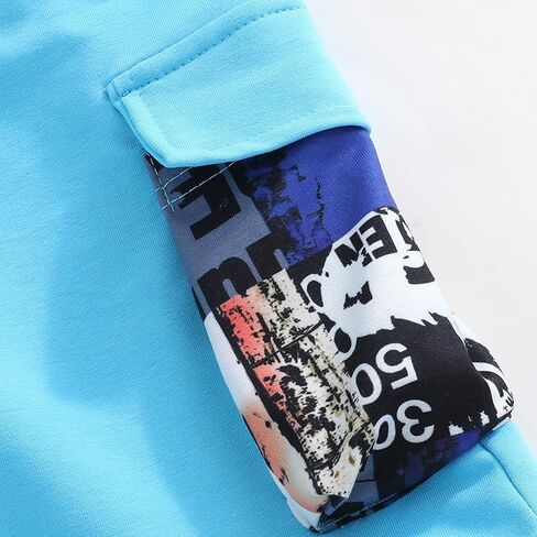 Boys 2-Piece Hoodie & Shorts Set (8-14) - Graphic Print Casual Summer Tween Outfit for Kids in Saudi Arabia