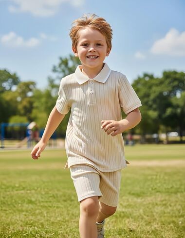 Toddler Boy Clothes Summer Outfits Polo Shirt and Shorts Set 2 Pieces Baby Boys Beach Hawaiian Outfit for Teen 5-12T in Saudi Arabia