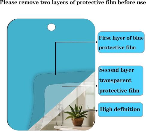 Shower Mirror Fogless for Shaving, Anti Fog Mirrors for Shower 7"x5.1", Shower Shaving Mirror Fogless for Men, Small Hanging Handheld Locker，Travel Makeup Mirror for Home Bathroom Accessories in Saudi Arabia
