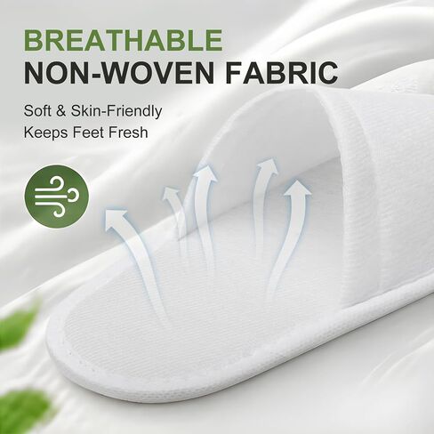 120 Pairs Disposable Slippers for Guests, Bulk White Spa Slippers with Non Slip Sole, Breathable Non-Woven Fabric Slippers for Hotel, Travel, Party, Gym in Saudi Arabia