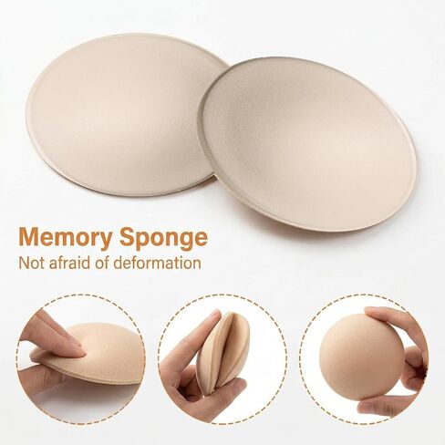 3 Pairs Round Bra Pads Inserts, Soft Bra Inserts Pads, Removable Sports Bras Pad Insert for Women, Replacement Bras Cups for Bikini Top Swimsuit Sport in Saudi Arabia