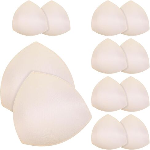 6 Pairs Bra Padding Insert, Removable Bra Pads Inserts Triangular Sports Bras Cups Inserts Breathable Sponge Enhancers for Swimsuits Dresses Bras in Kuwait