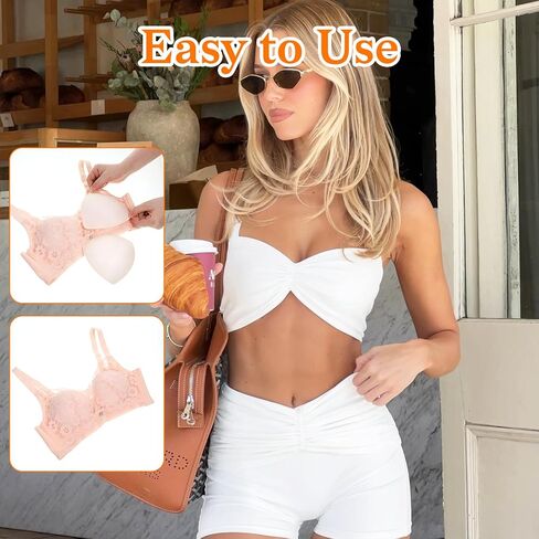 6 Pairs Bra Padding Insert, Removable Bra Pads Inserts Triangular Sports Bras Cups Inserts Breathable Sponge Enhancers for Swimsuits Dresses Bras in Kuwait