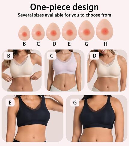 Fake Boobs and Bra 2 in 1, Silicone Breasts Forms Silicone Breastplate Fake Breasts Black in Saudi Arabia