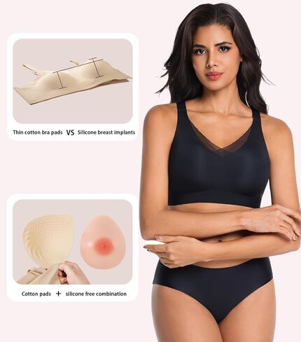 Fake Boobs and Bra 2 in 1, Silicone Breasts Forms Silicone Breastplate Fake Breasts Black in Saudi Arabia