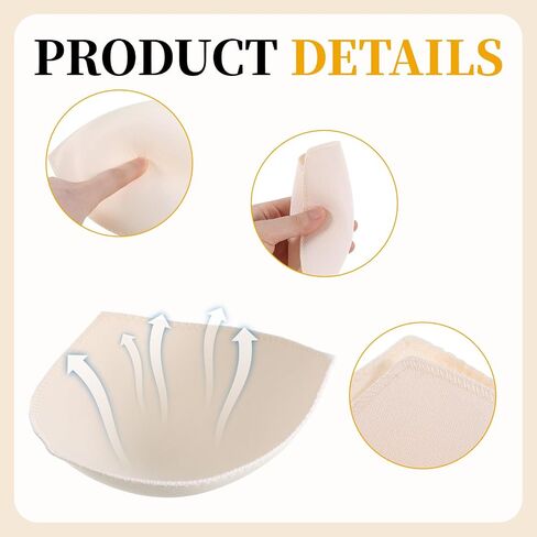 4Pairs Bra Pads Inserts, Triangle Bra Insert, Sports Bras Pad Breast Pad, Breast Enhancer for Dresses(Skin + Black) in Kuwait