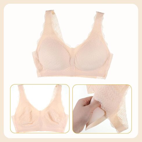 4Pairs Bra Pads Inserts, Triangle Bra Insert, Sports Bras Pad Breast Pad, Breast Enhancer for Dresses(Skin + Black) in Kuwait