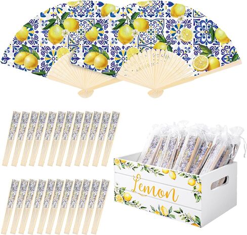 Aodaer 50 Pack Tea Party Favor Floral Printed Hand Fans with Organza Bags Bulk Wooden Storage Box Retro Pattern Paper Handheld Folding Fans for Spring Picnic Bridal Shower Wedding Bridesmaid Gifts in Kuwait