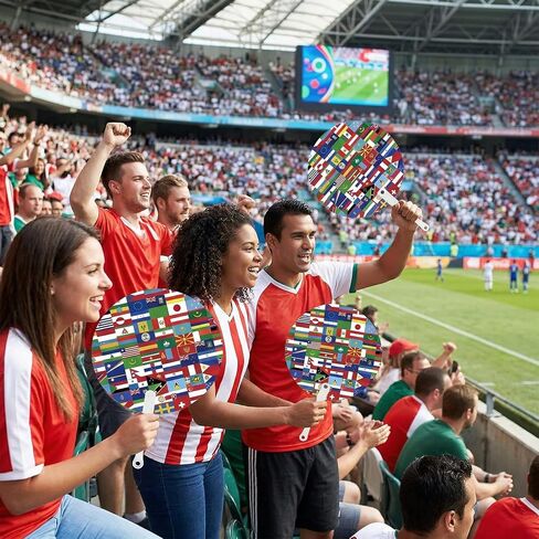 12-Pack World Cup Trophy 2026 World Cup Merchandise, Soccer Fan Accessories Decorations with Colorful International Country Flag & Trophy Design, Great Gifts for Soccer Fans Party Supplies in Saudi Arabia