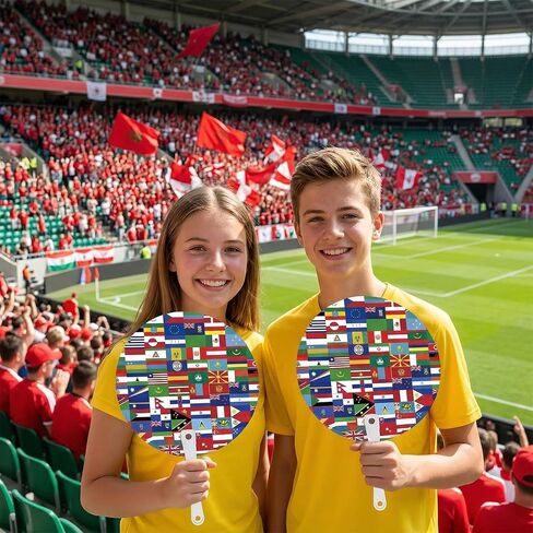 12-Pack World Cup Trophy 2026 World Cup Merchandise, Soccer Fan Accessories Decorations with Colorful International Country Flag & Trophy Design, Great Gifts for Soccer Fans Party Supplies in Saudi Arabia