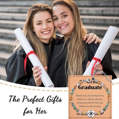 Graduation Gift for Her, Class of 2026 High School 5th 6th 8th Grade College Masters Degree Graduation Compass Bracelet Jewlry Gifts for Girls Women in Saudi Arabia