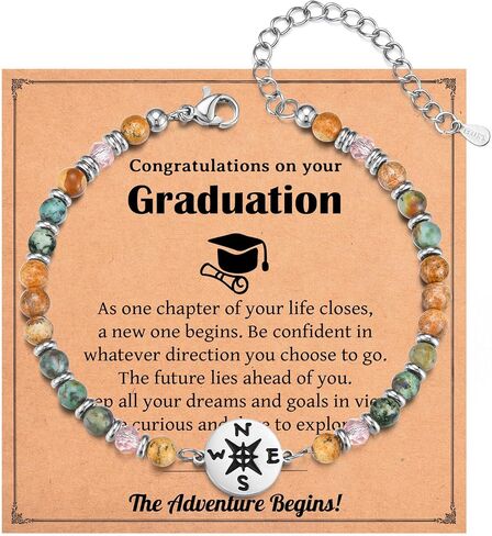 Graduation Gift for Her, Class of 2026 High School 5th 6th 8th Grade College Masters Degree Graduation Compass Bracelet Jewlry Gifts for Girls Women in Saudi Arabia