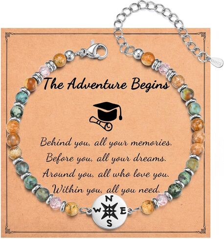Graduation Gift for Her, Class of 2026 High School 5th 6th 8th Grade College Masters Degree Graduation Compass Bracelet Jewlry Gifts for Girls Women in Saudi Arabia