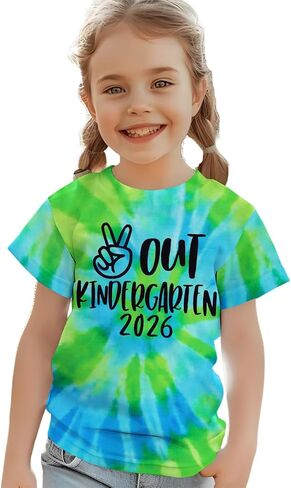 KEKEMI Peace Out Kindergarten 2026 Shirt for Boy Girls Last Day of School T-Shirt School Graduation Outfit Short Sleeve Tees in Kuwait