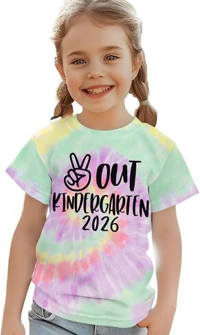 KEKEMI Peace Out Kindergarten 2026 Shirt for Boy Girls Last Day of School T-Shirt School Graduation Outfit Short Sleeve Tees in Kuwait