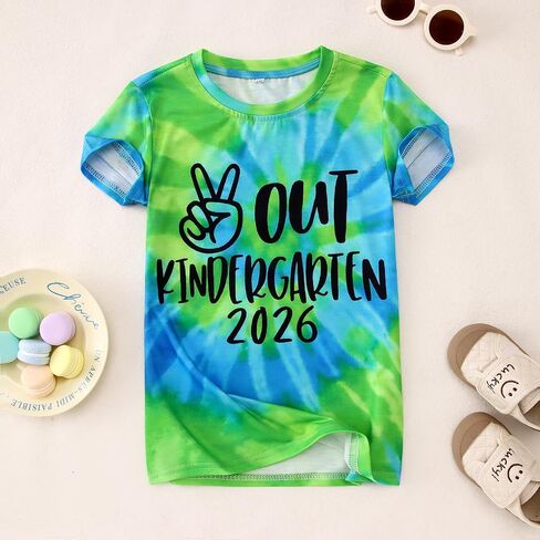 KEKEMI Peace Out Kindergarten 2026 Shirt for Boy Girls Last Day of School T-Shirt School Graduation Outfit Short Sleeve Tees in Kuwait