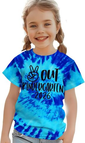 KEKEMI Peace Out Kindergarten 2026 Shirt for Boy Girls Last Day of School T-Shirt School Graduation Outfit Short Sleeve Tees in Kuwait
