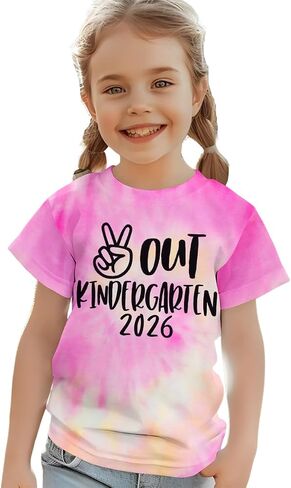KEKEMI Peace Out Kindergarten 2026 Shirt for Boy Girls Last Day of School T-Shirt School Graduation Outfit Short Sleeve Tees in Kuwait