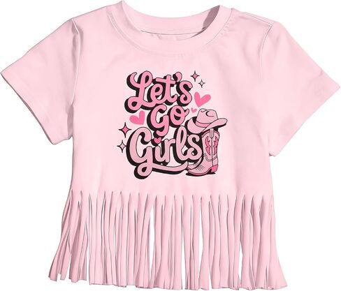 Girls Western Shirt Cowgirl Boots Hat Shirt Country T Shirt Long Live Shirts Horseback Rider Tassel Fringe Tee Tops in Kuwait