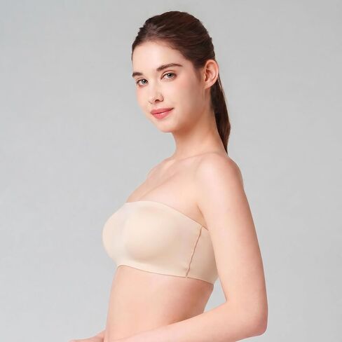Floatley Cozy Strapless Bandeau Bra, Comfort Wirefree Seamless Pull Over Lightly Lined Bra with Embedded Pads for Women in Saudi Arabia