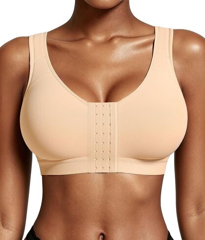 BRABIC Post Surgery Bras for Women Front Closure Full Coverage Surgical Bra with Adjustable Straps Wireless Bralette in Kuwait