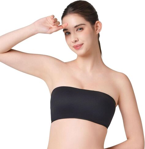 Floatley Cozy Strapless Bandeau Bra, Comfort Wirefree Seamless Pull Over Lightly Lined Bra with Embedded Pads for Women in Saudi Arabia