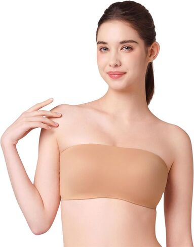 Floatley Cozy Strapless Bandeau Bra, Comfort Wirefree Seamless Pull Over Lightly Lined Bra with Embedded Pads for Women in Saudi Arabia