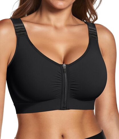 BRABIC Zip Front Closure Mastectomy Bras for Women Post Surgery Compression Everyday Surgical Wireless Wide Adjustable Straps in Kuwait