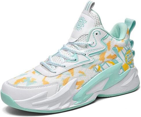 Men High Top Basketball Shoes for Men Breathable Mesh Athletic Sneakers Non Slip Cushioning Rubber Outsole Streetball Footwear for Outdoor Cement Court Daily Training in Saudi Arabia