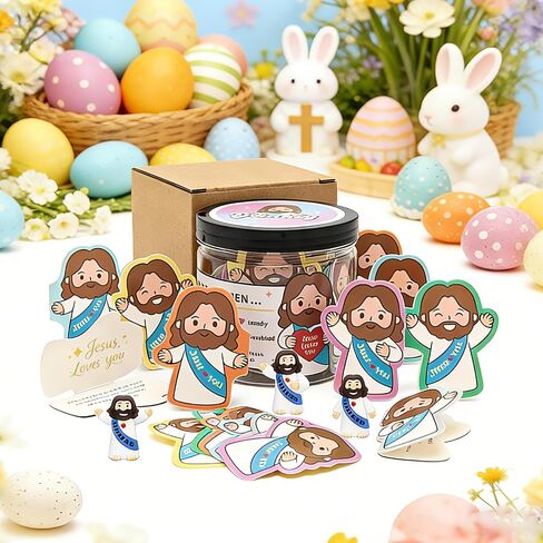 Yelakey Positive Jesus Bible Verse Jar, 60 Daily Scripture Cards, Christian Gifts For Women, Religious Gifts For Teens, Mothers Day Gift For Mom Girls Birthday Gift with 30 Stickers & 3 Mini Figurines in Kuwait