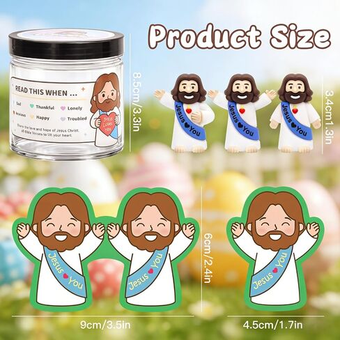 Yelakey Positive Jesus Bible Verse Jar, 60 Daily Scripture Cards, Christian Gifts For Women, Religious Gifts For Teens, Mothers Day Gift For Mom Girls Birthday Gift with 30 Stickers & 3 Mini Figurines in Kuwait
