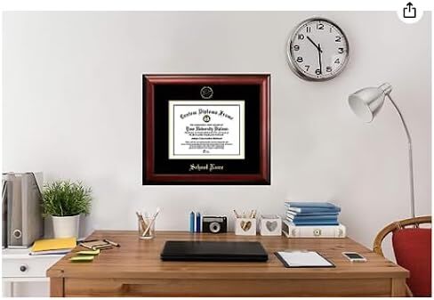 Mississipppi State University Diploma Frame - Officially Licensed - Cherry Finish Wood with Bead Frame with Black and Gold Mats. Gold Embossed Mississippi State Seal in Kuwait