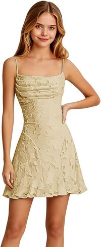 Lace Homecoming Dresses for Teens Short Spaghetti Straps Flower Girl Dresses Ruffle Floral Prom Dress for Girls in Saudi Arabia