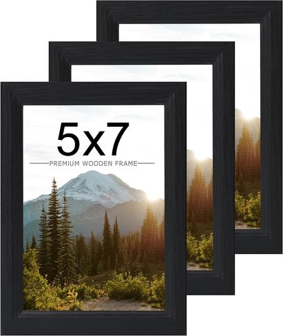 KTKDE 24x36 Poster Frame 3 Pack,Picture Frames Wooden Black 36 by 24 in for Pictures and Art Prints, Exhibition, Caffe Large Frame for Photos, best gift in Saudi Arabia