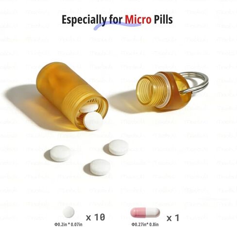 Super Tiny Pill Holder, Very Small Pill Case for Keychain, Extra Mini Pill Box with Phone Charm String, Micro Pill Organizer with Pendant Cord in Saudi Arabia