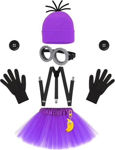 Adult Women Cartoon Costume Set with Beanie Goggles Tutu Skirt Funny Dress Up Accessories for Halloween Party Cosplay in Saudi Arabia