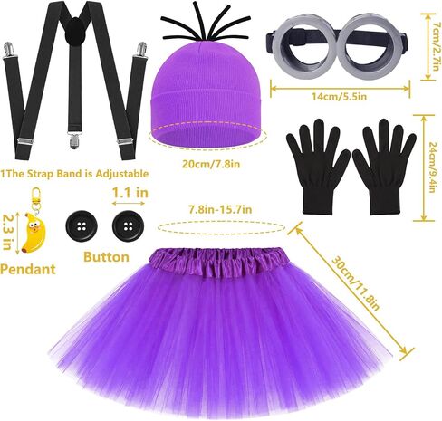 Adult Women Cartoon Costume Set with Beanie Goggles Tutu Skirt Funny Dress Up Accessories for Halloween Party Cosplay in Saudi Arabia