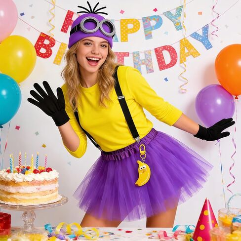 Adult Women Cartoon Costume Set with Beanie Goggles Tutu Skirt Funny Dress Up Accessories for Halloween Party Cosplay in Saudi Arabia