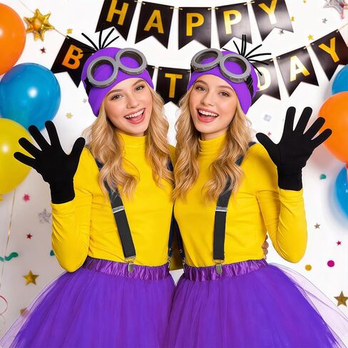 Adult Women Cartoon Costume Set with Beanie Goggles Tutu Skirt Funny Dress Up Accessories for Halloween Party Cosplay in Saudi Arabia