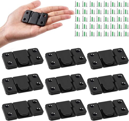 5 Pairs Flush Mount Bracket, Interlocking Heavy Duty Picture Hangers with Screws, Wall Mount Hardware Photo Frame Hook Furniture Connector for Headboard Mirrors Art Gallery (Black, Small) in Saudi Arabia