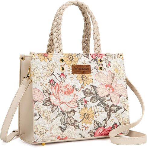 Montana West Wrangler Tote Bag for Women, Floral Print Braided Tote Purse,Western Tote Handbag with Adjustable Shoulder Strap in Kuwait