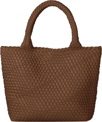 Woven Leather Shoulder Bag Slouchy Luxury Trendy Lightweight Large Purses Satchel Work and Beach Bags for Women in Saudi Arabia