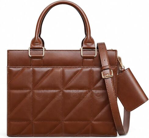 TOPEAST Quilted Tote Bag for Women, Small Structured Handbag with Strap, Top Handle Purse with Card Holder for Work Travel in Saudi Arabia