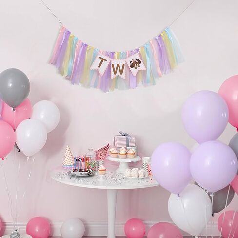 Puppy Two High Chair Banner - Dog Themed 2nd Birthday Decorations,Puppy Party Banner with Colorful Ribbons,Second Dog Birthday Highchair Garland,Cute Animal Party Photo Backdrop in Saudi Arabia