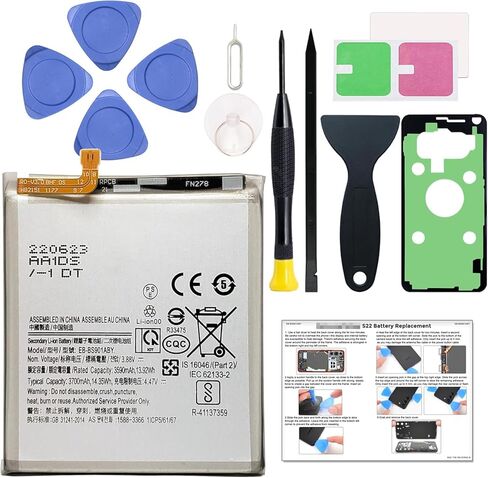 New Upgraded Battery for Galaxy S22 Plus, EB-BS906ABY Replacement Battery Compatible with Samsung Galaxy S22 Plus, with Repair Tools & Instruction in Kuwait
