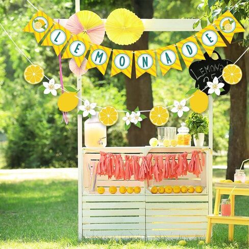 Lemonade Banner, Lemonade Stand Decorations, Lemon Party Decor for Bridal Shower Birthday Party, Outdoor Lemon Stand Decor in Saudi Arabia