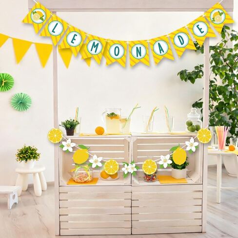 Lemonade Banner, Lemonade Stand Decorations, Lemon Party Decor for Bridal Shower Birthday Party, Outdoor Lemon Stand Decor in Saudi Arabia