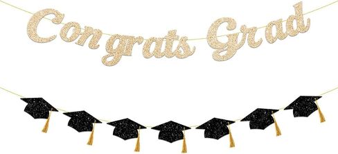Congrats Grad Banner, 2026 Graduation Photo Sign Props, Grad Congratulations Party Supplies, Bold Glitter Letter Mastered It Banner for 2026 Graduate Parties Pre Strung NO DIY in Saudi Arabia