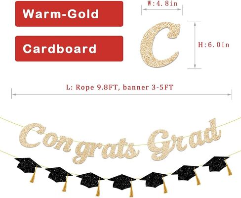 Congrats Grad Banner, 2026 Graduation Photo Sign Props, Grad Congratulations Party Supplies, Bold Glitter Letter Mastered It Banner for 2026 Graduate Parties Pre Strung NO DIY in Saudi Arabia